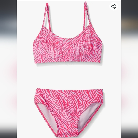 🎁 5/$25  CP bikini with fringe and pink zebra print. Size large - Picture 2 of 8